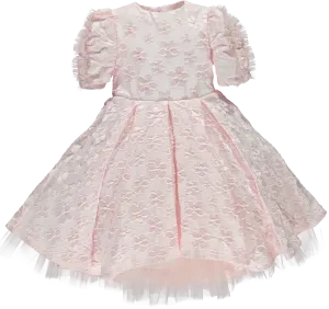 Girls Pink Flower Pearl Dress