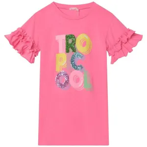 Girls Pink Tropicool Frill Sleeve Dress