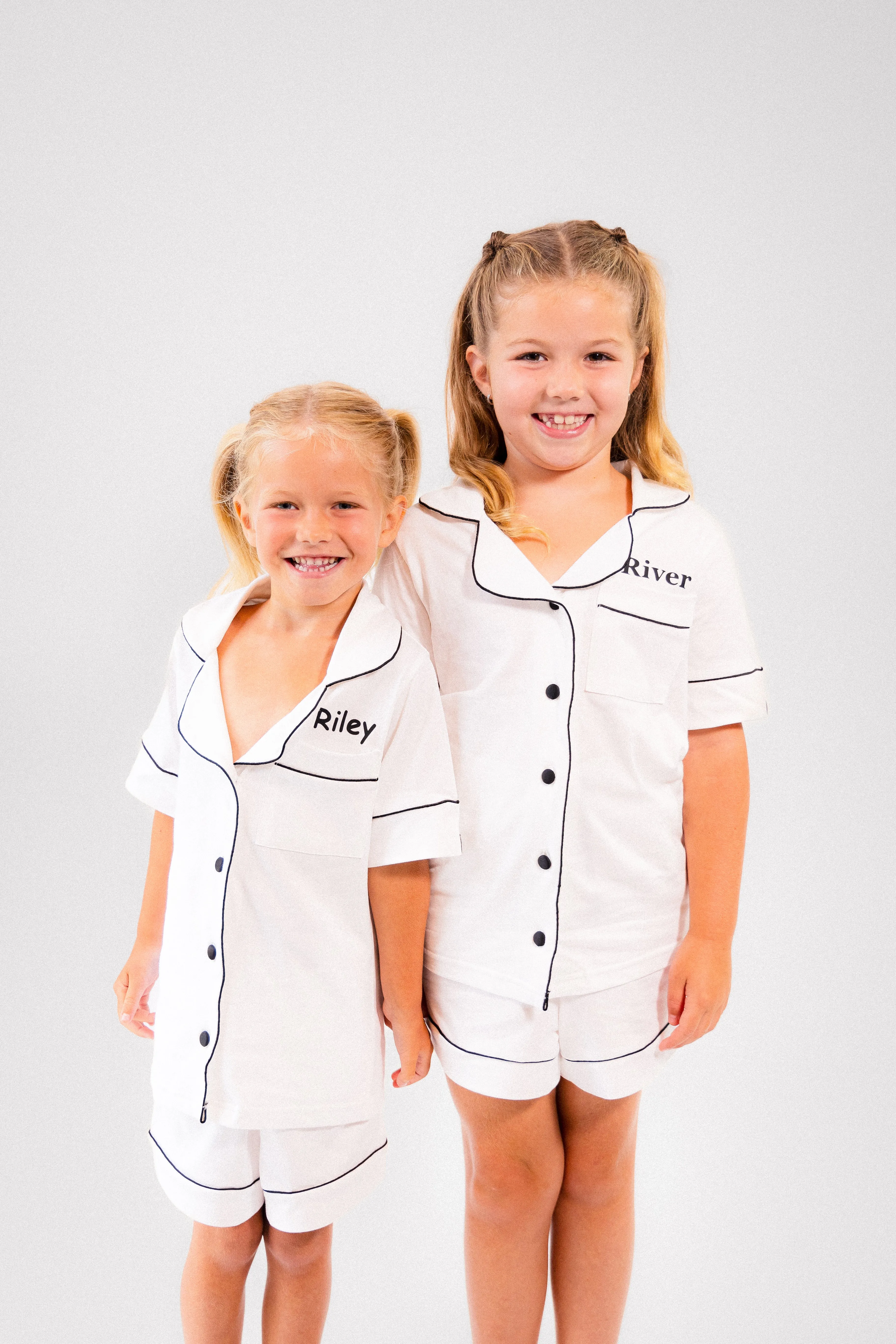 Girls short jersey personalised pyjamas Red