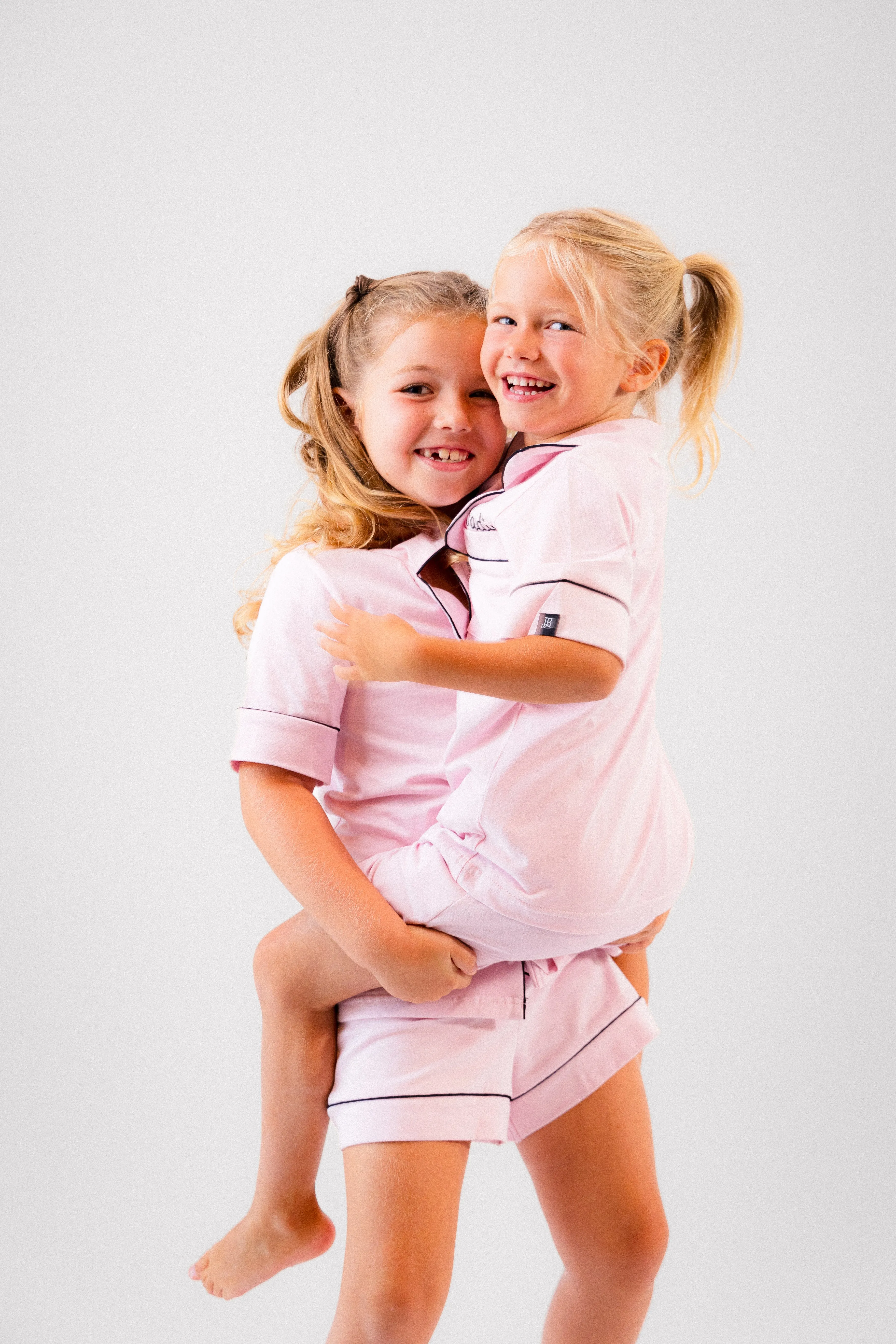 Girls short jersey personalised pyjamas Red