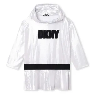Girls Silver Hooded Dress