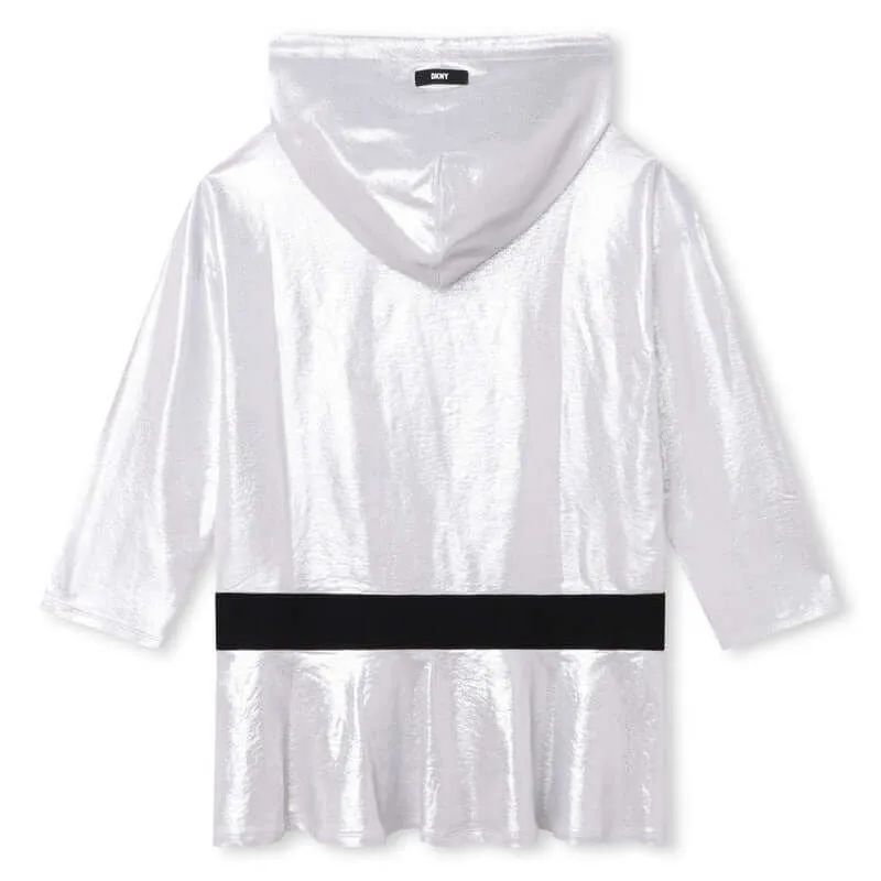 Girls Silver Hooded Dress