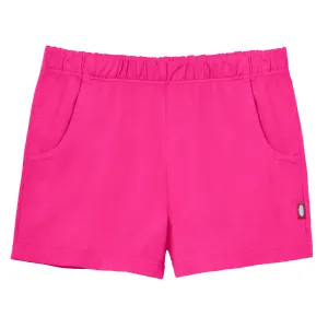 Girls Soft Cotton UPF 50  Jersey Pocket Shorts | Hot Pink