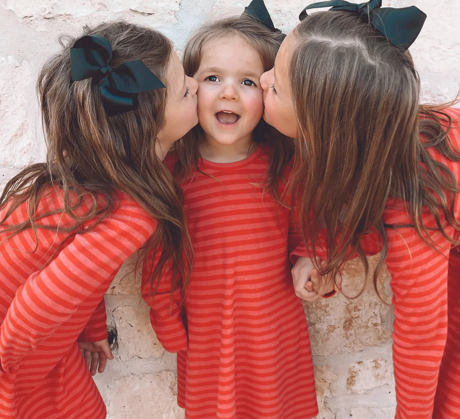 Girls Soft Stripe Long Sleeve Dress | Midnight