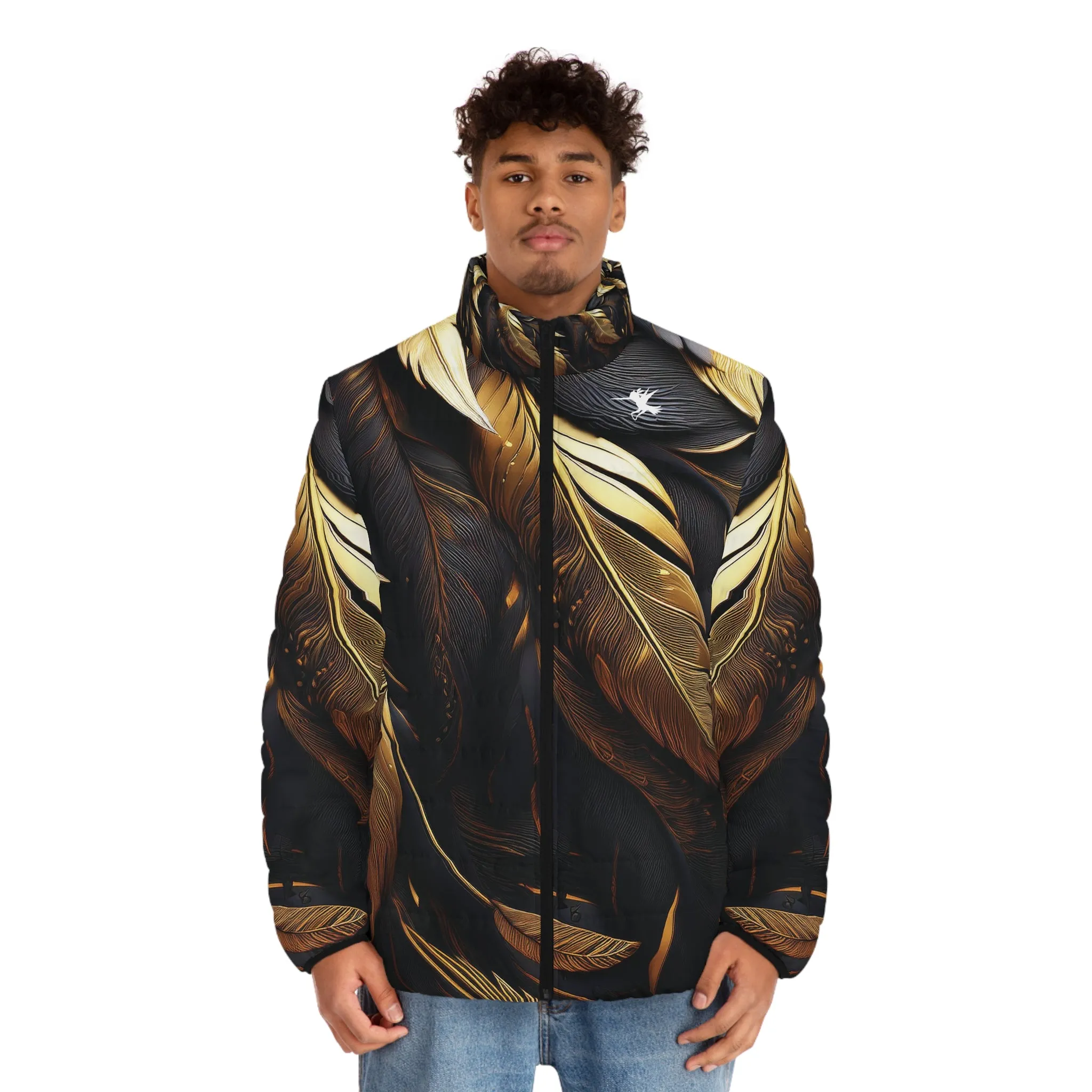 Golden Feathers Puffer Jacket