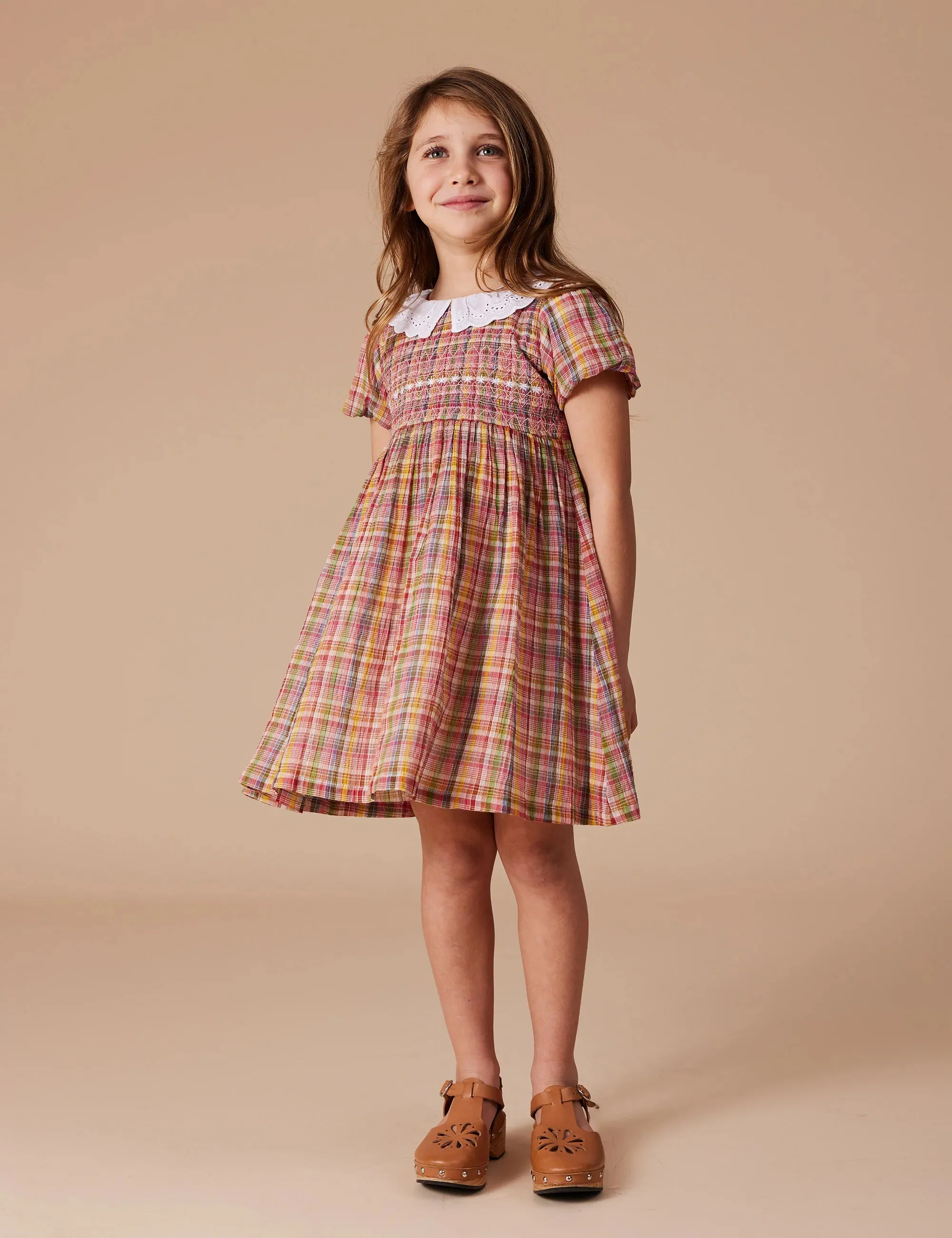 GOLDIE & ACE FLO SMOCKED DRESS - SWEETIE CHECK