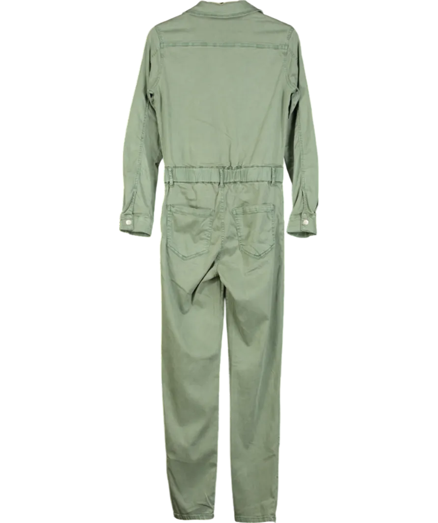 Green Cotton Blend Utility Jumpsuit UK XS