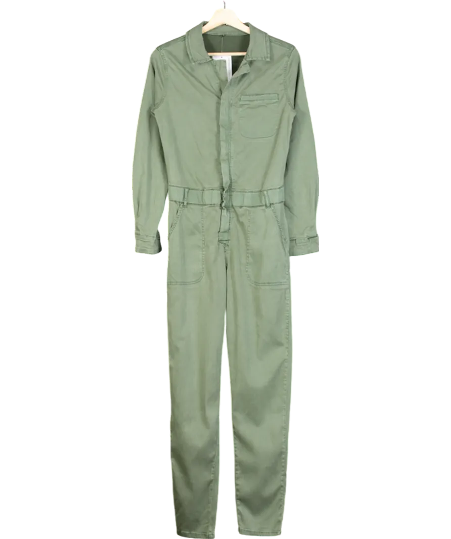 Green Cotton Blend Utility Jumpsuit UK XS