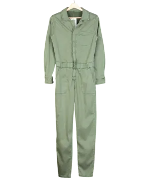 Green Cotton Blend Utility Jumpsuit UK XS