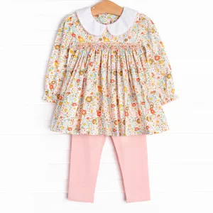 Hadley Smocked Legging Set, Orange
