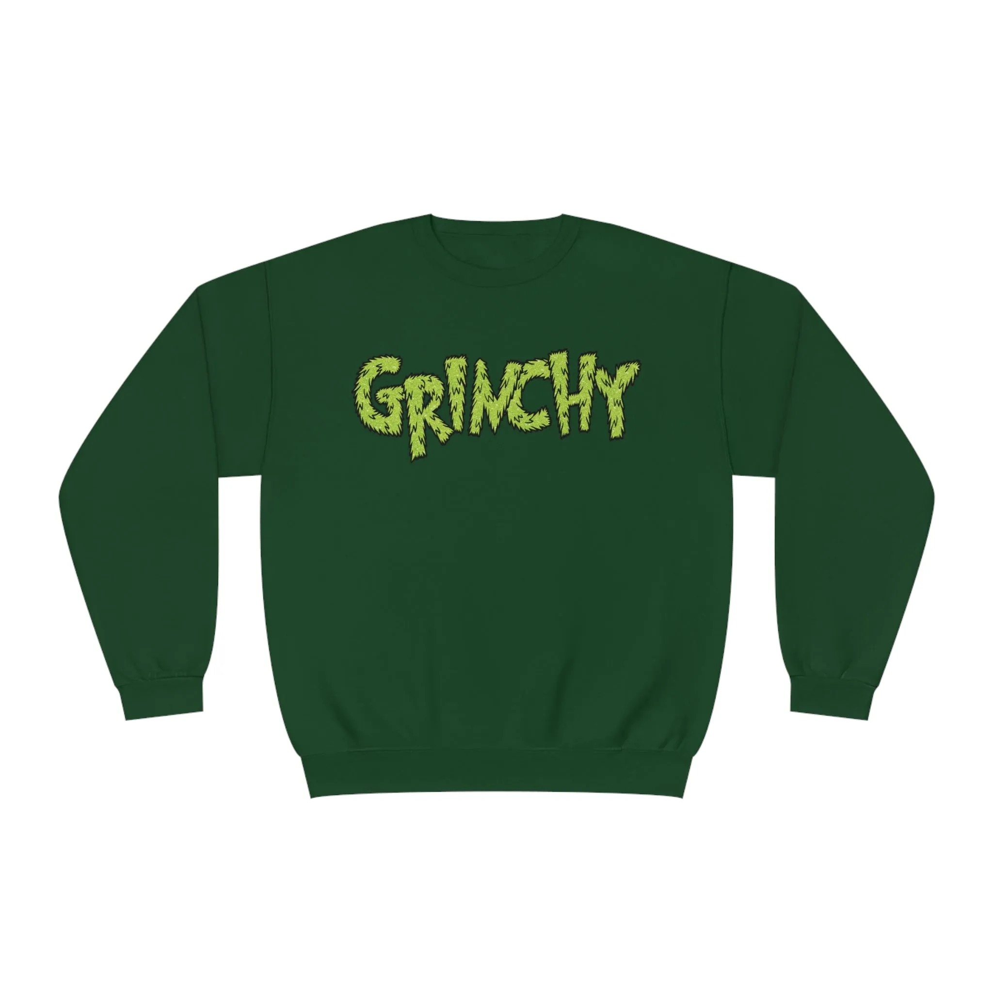 Hazel Blues® |  Grinchy Faux Glitter Graphic Sweatshirt