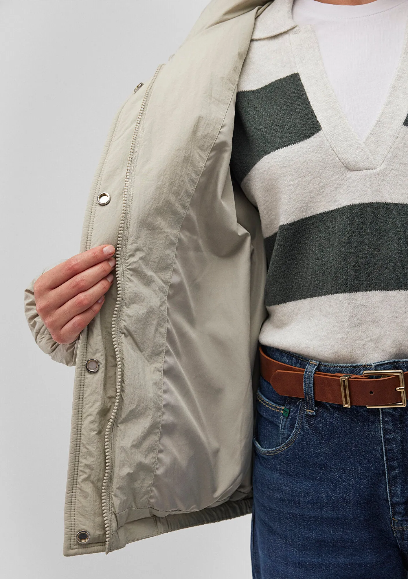 High Collar Grey Jacket