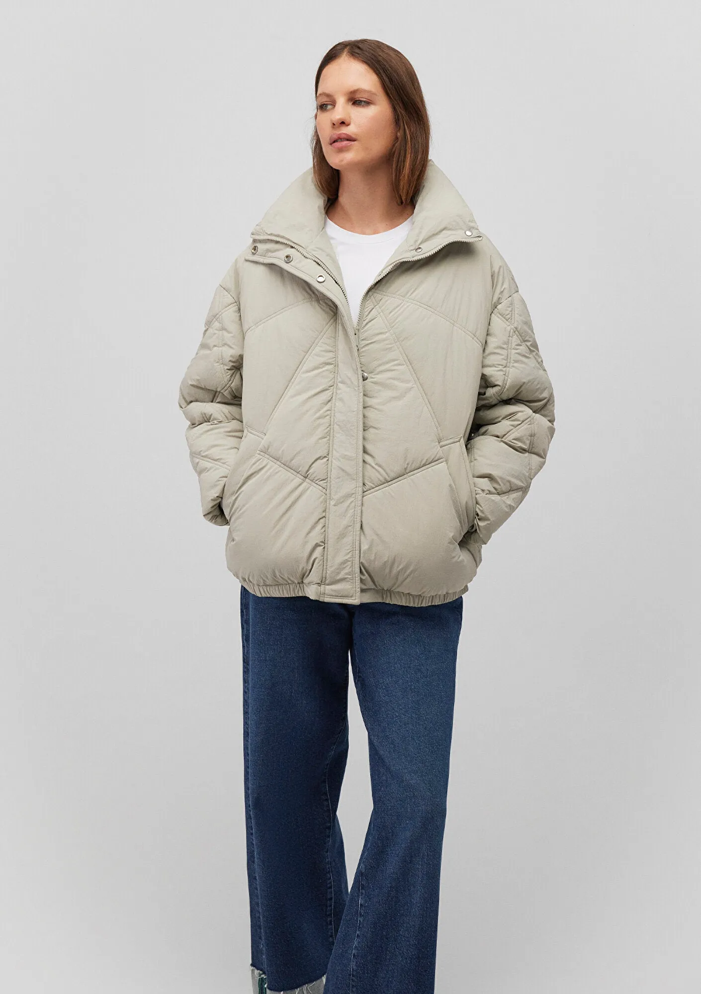 High Collar Grey Jacket
