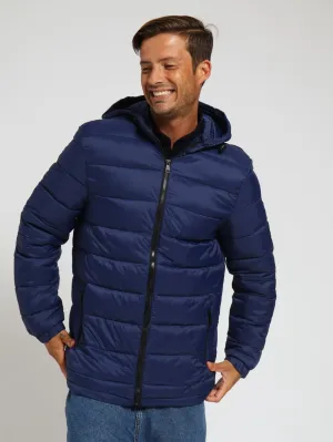 Hooded Puffer Jacket - Navy