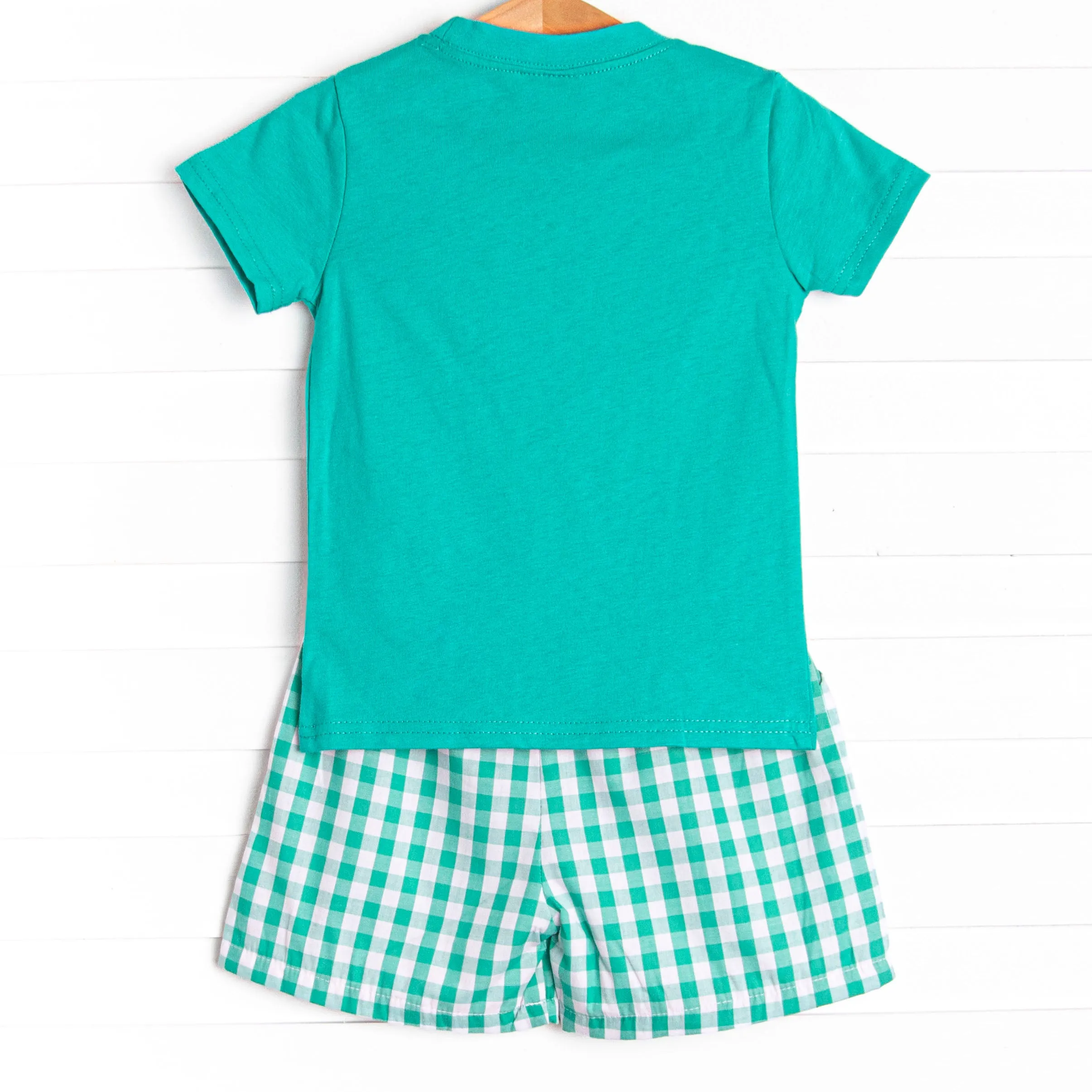 Hoppy Holiday Applique Short Set, Green