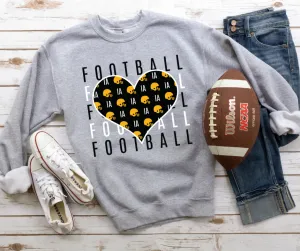 Iowa Heart Football Repeat Grey Sweatshirt