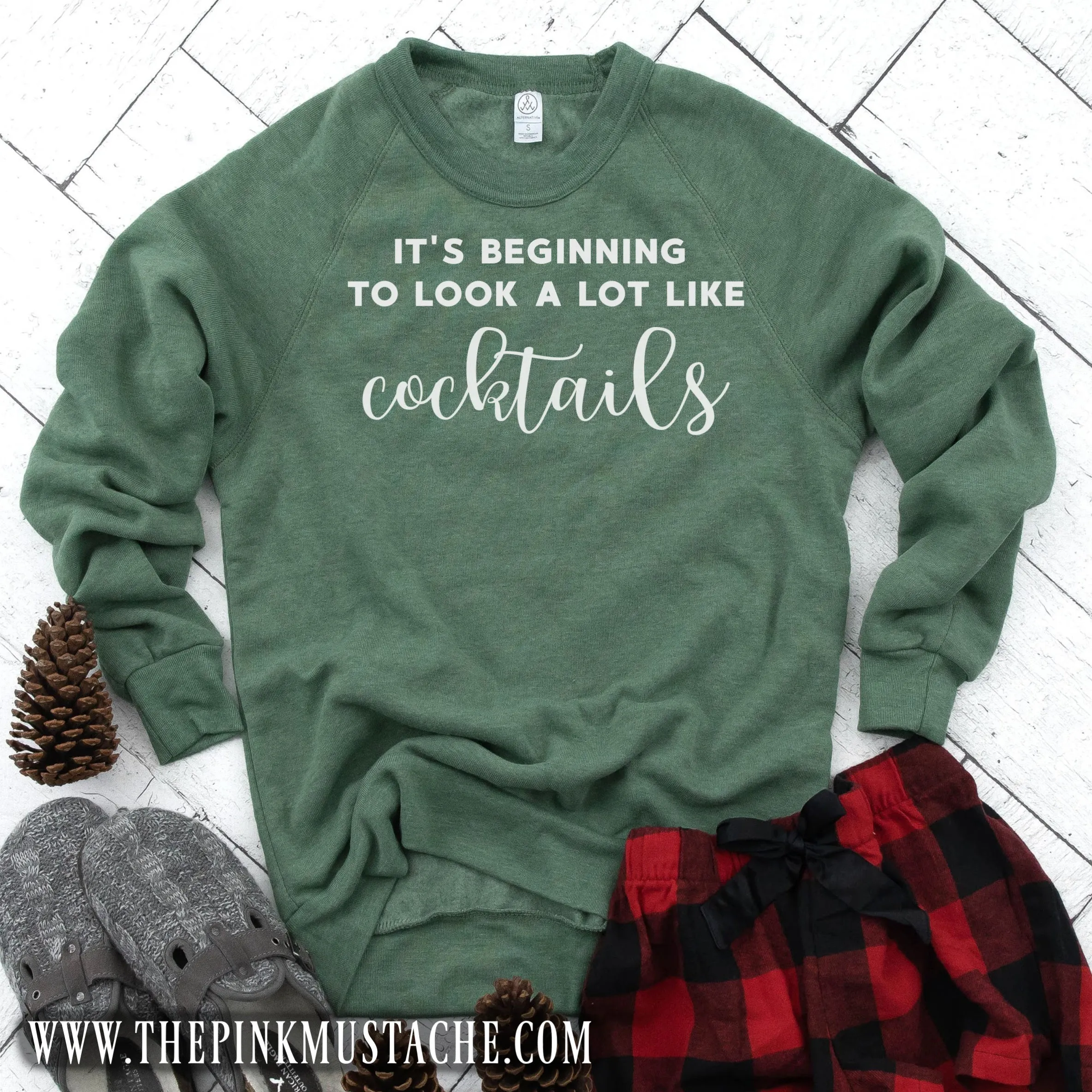 It's Beginning to Look A Lot Like Cocktails Mineral Wash Sweatshirt / Christmas Sweatshirt