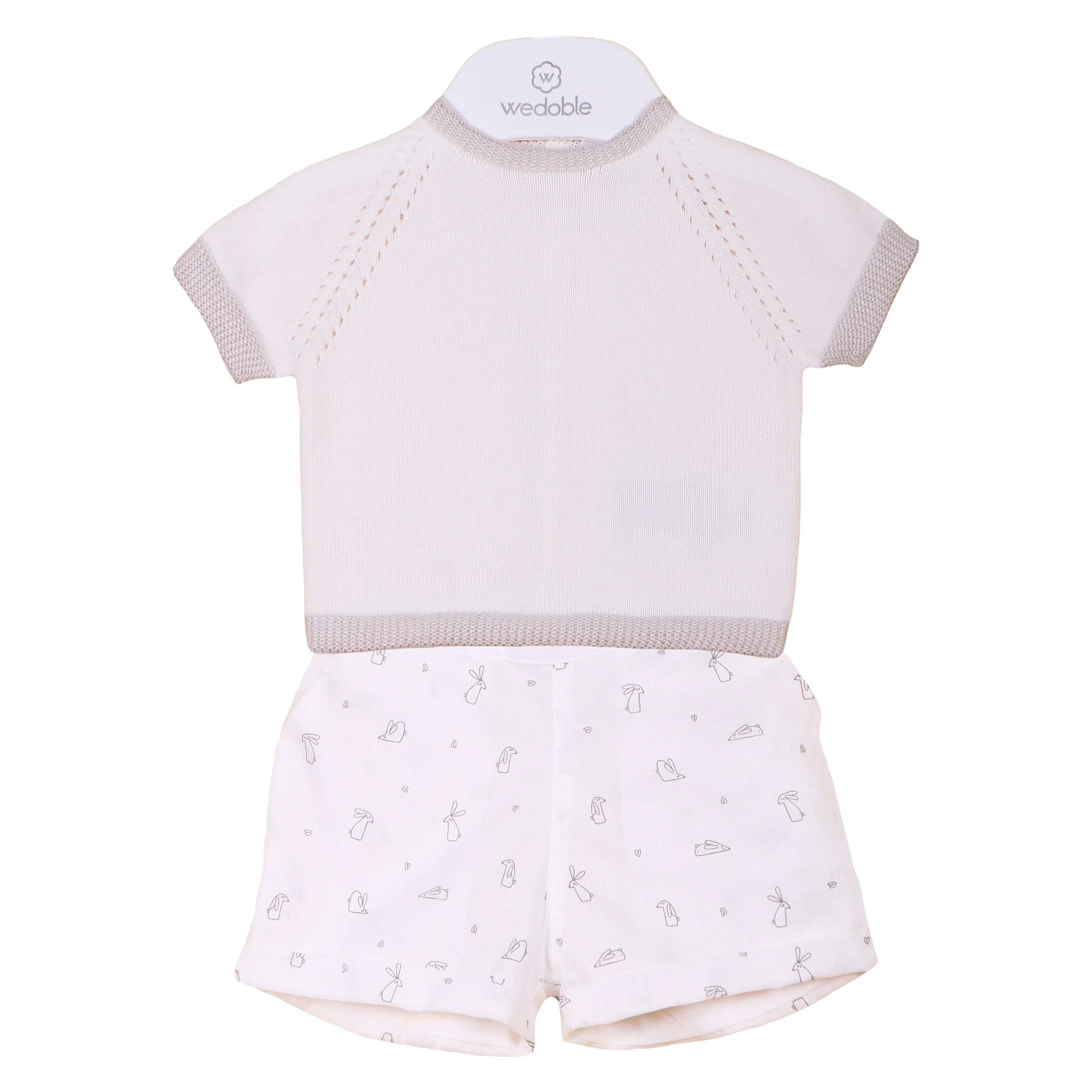 Ivory Bunny Print Shorts & Top