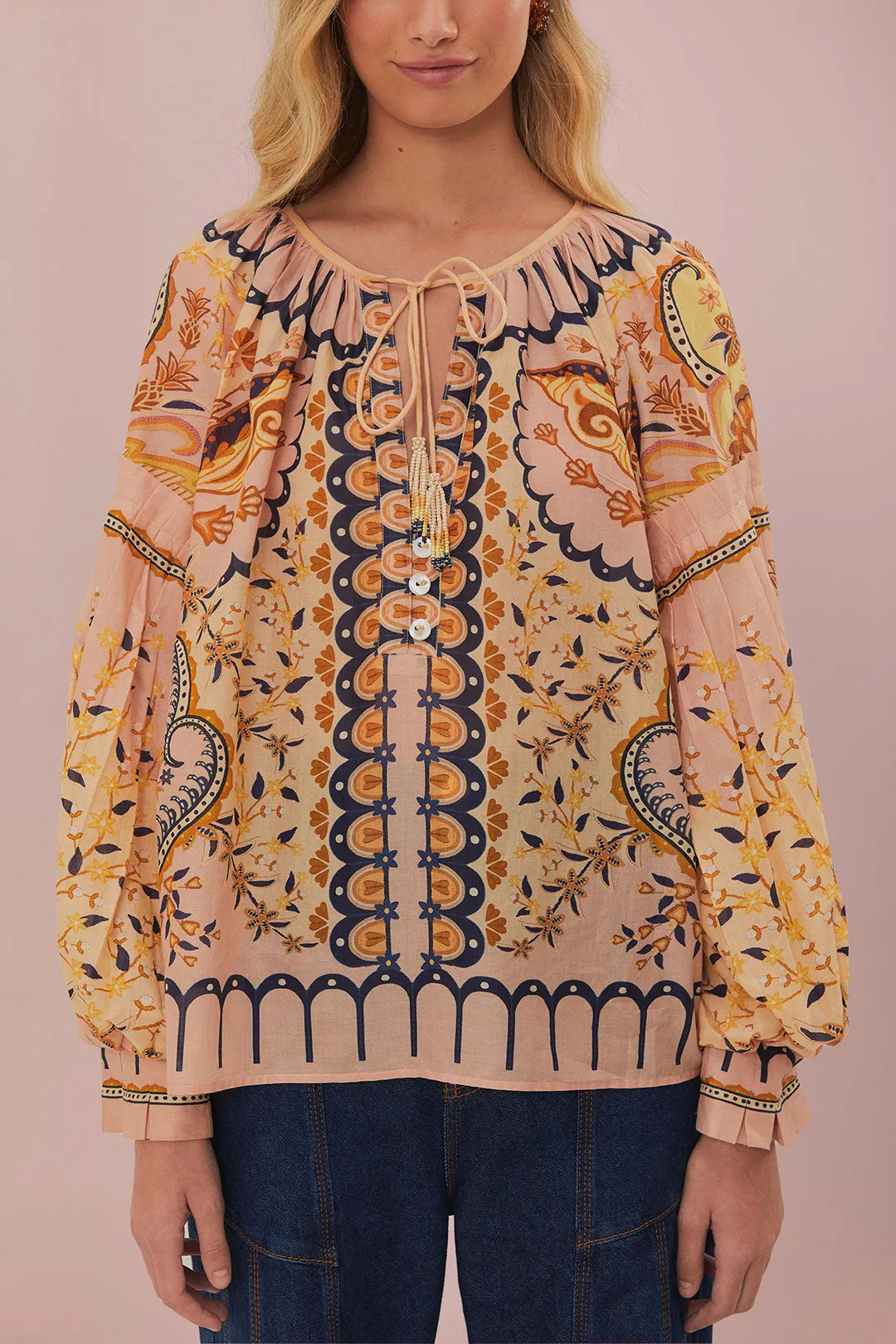 Jaipus Blouse in Beige