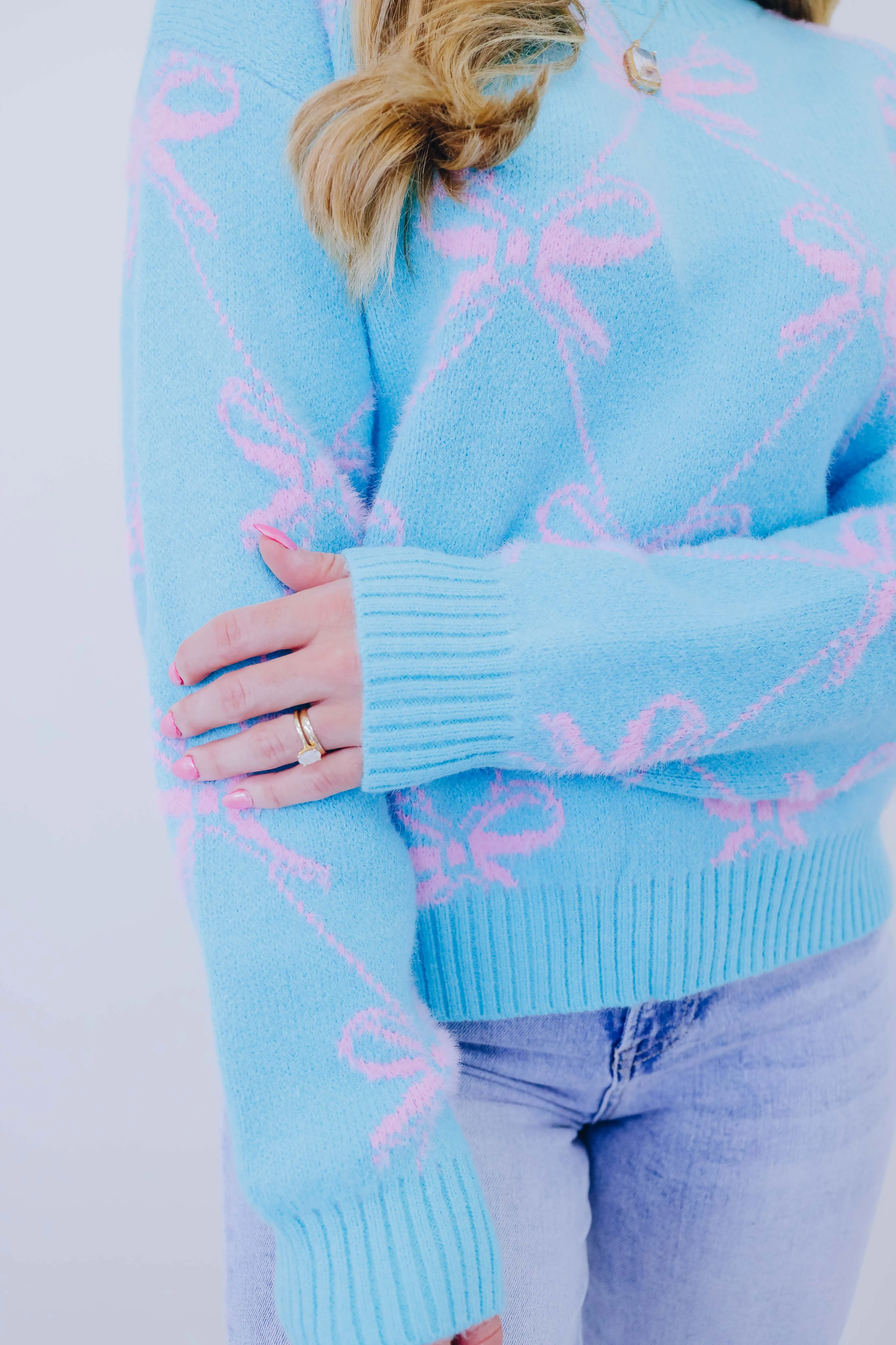 ***Kacey Bow Knit Sweater - 2 Colors SAMPLE