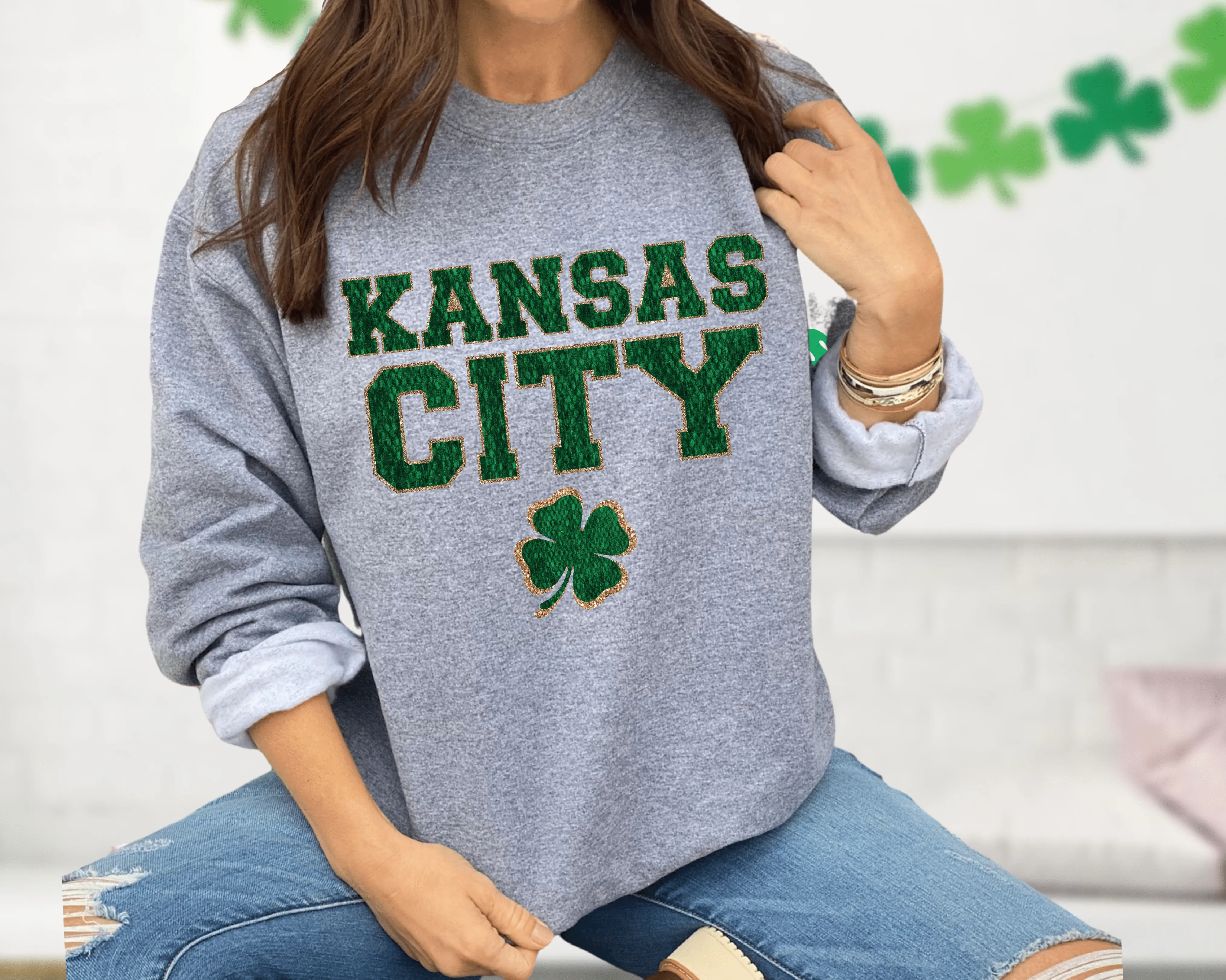 Kansas City Shamrock Chenille Letters