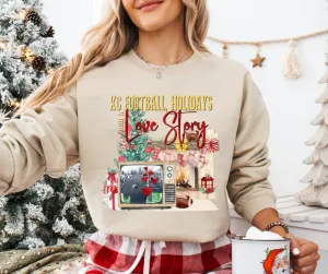 KC Football, Holidays & A Love Story Sand Sweatshirt (FINAL SALE)