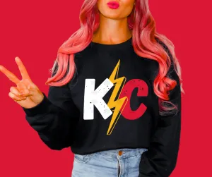 KC Version of the Red Rival Logo Black Tee or Sweatshirt