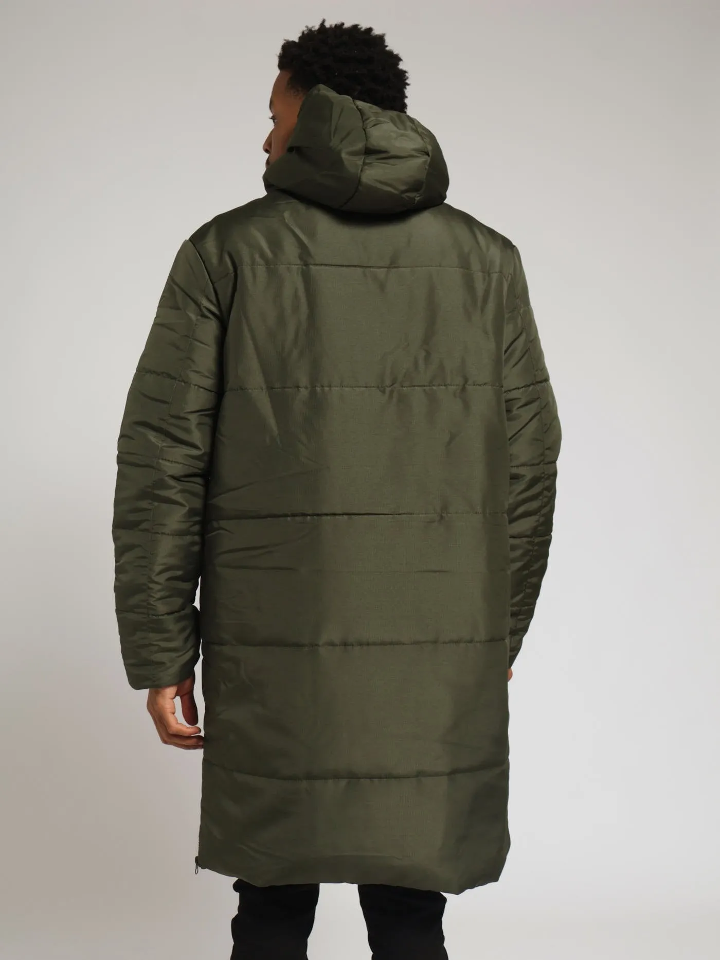 Long Sleeve Puffer Parka Jacket - Fatigue