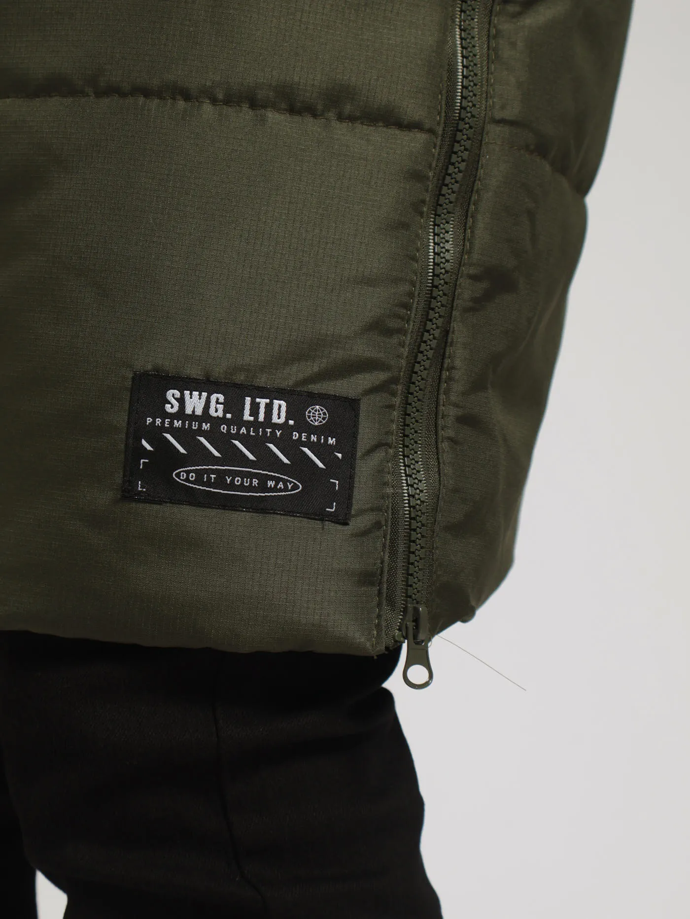 Long Sleeve Puffer Parka Jacket - Fatigue
