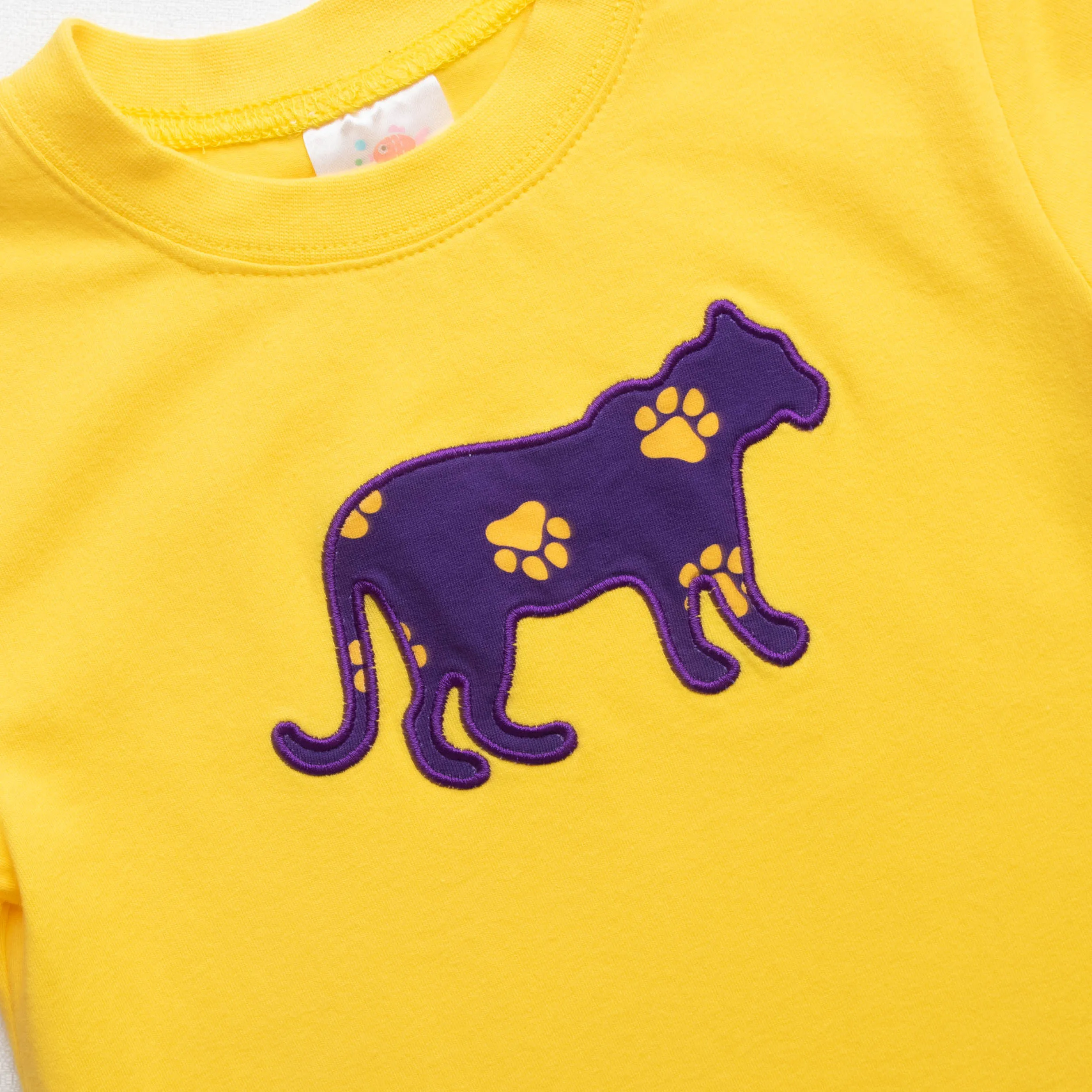 Louisiana Applique Paw Print Short Set, Purple