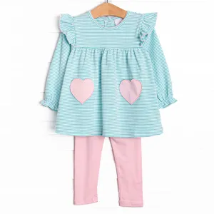 Love You Back Pocket Legging Set, Mint