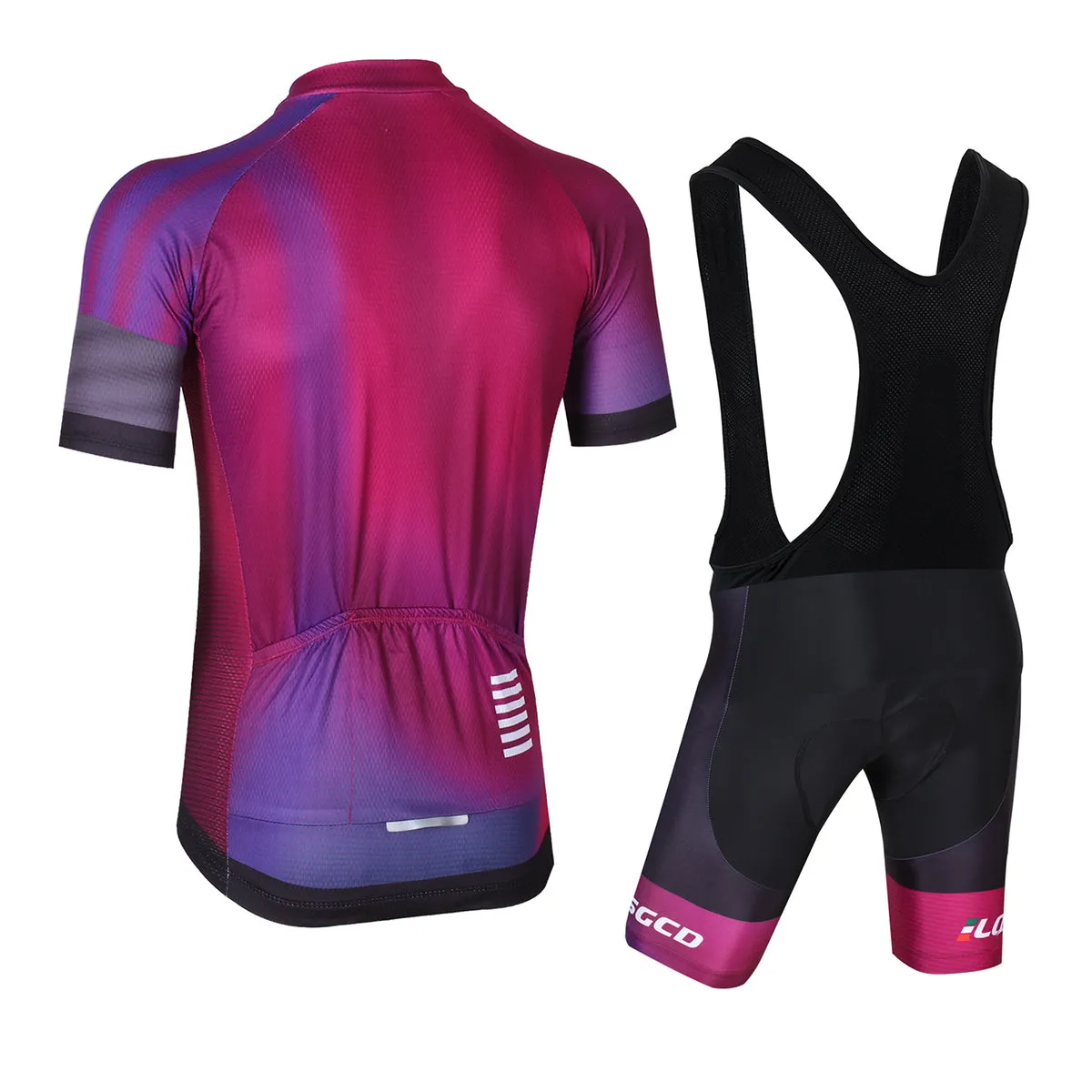 LQSGCD BS-017 Cycle jersey & Bib shorts Set |  LQSGCD BS-017 半袖サイクルジャージ＆ビブショーツ上下セット　ブラック・ホワイト　2021年モデル