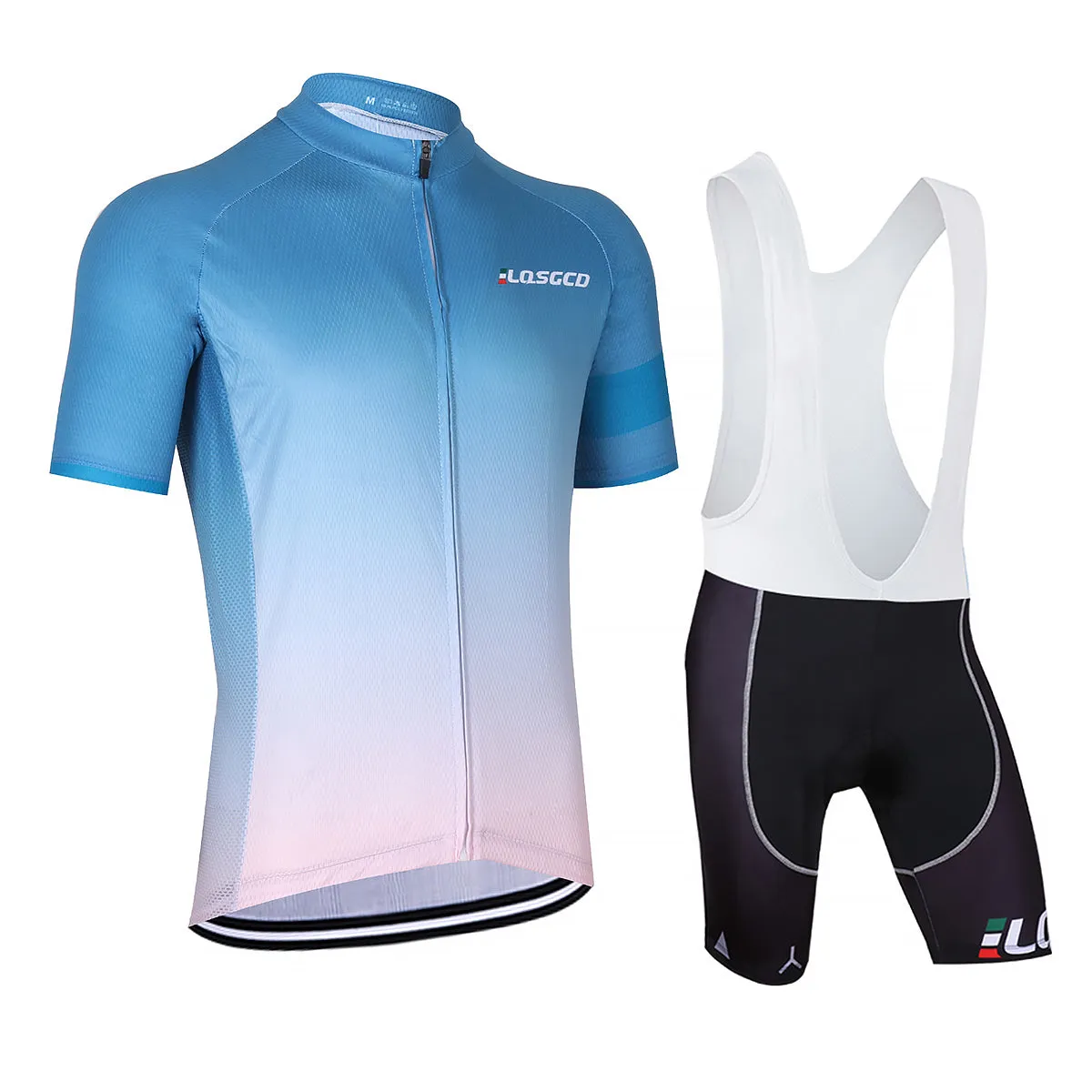 LQSGCD BS-020 Cycle jersey & Bib shorts Set |  LQSGCD BS-020 半袖サイクルジャージ＆ビブショーツ上下セット　ブラック・ホワイト　2021年モデル