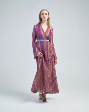lurex jacquard jersey long cross dress