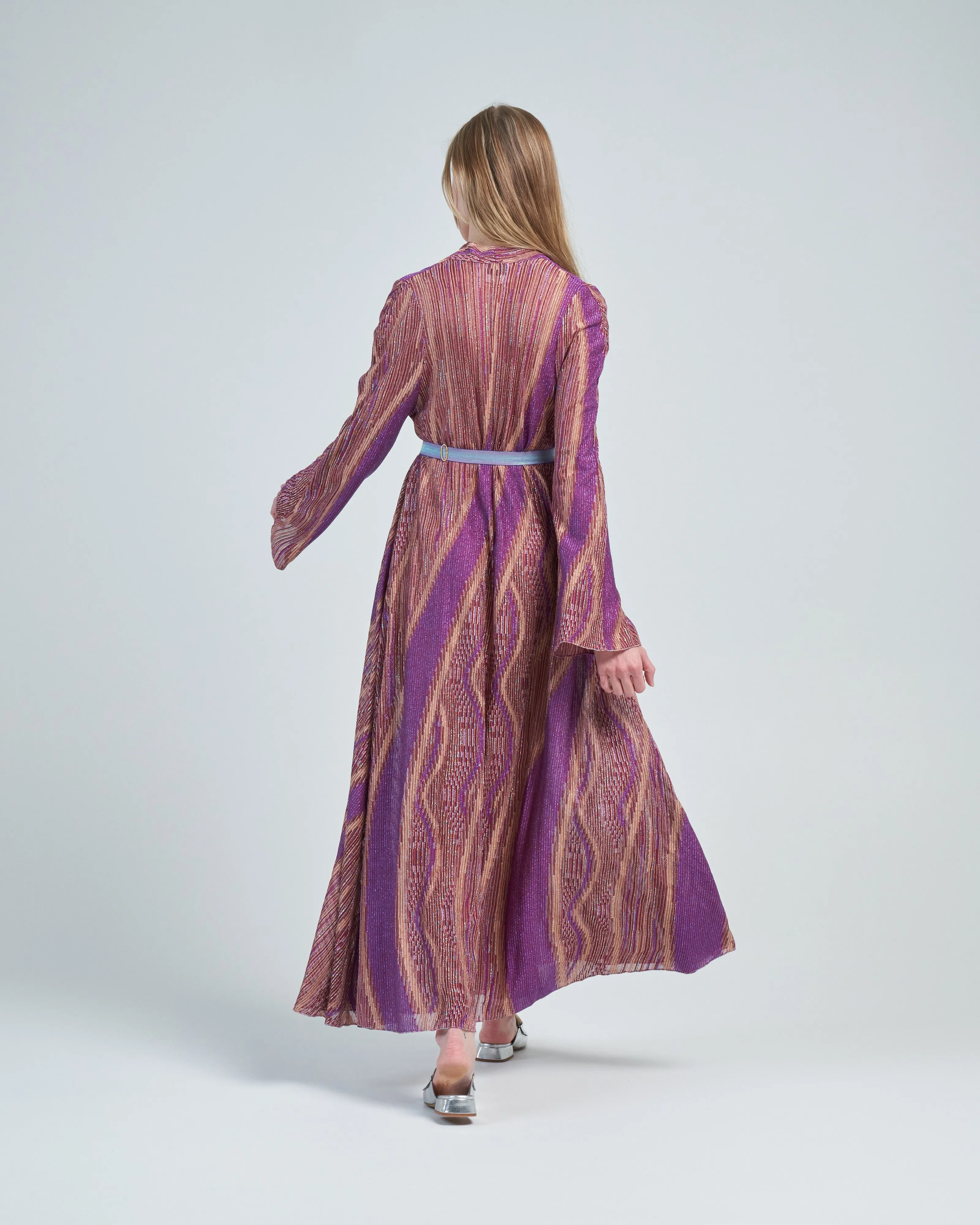 lurex jacquard jersey long cross dress