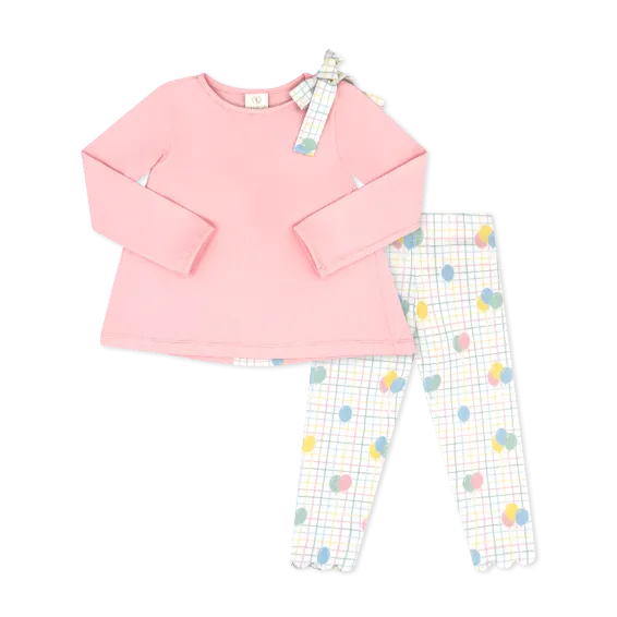 Madeline Legging Set - Pensacola Pink, Party Time Balloon Plaid