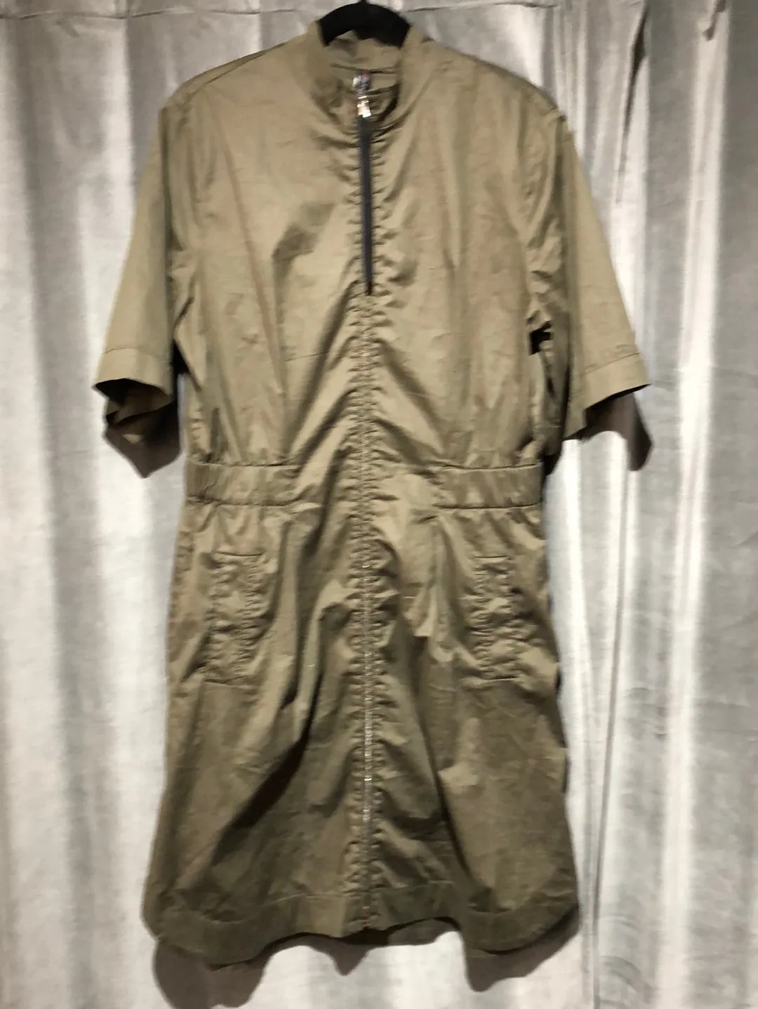 Marc Cain Army green Full Zip Cotton Dress