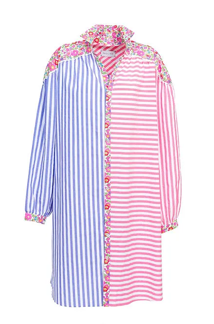 Marshmallow Dress in Pink and Purple Stripe