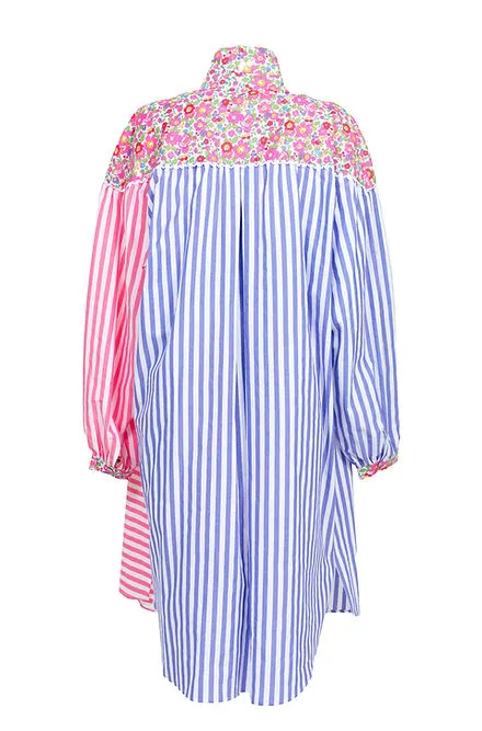 Marshmallow Dress in Pink and Purple Stripe