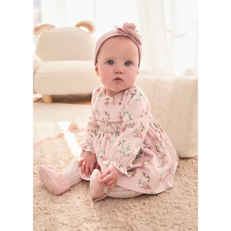 Mayoral Blush Bunny Print Dress