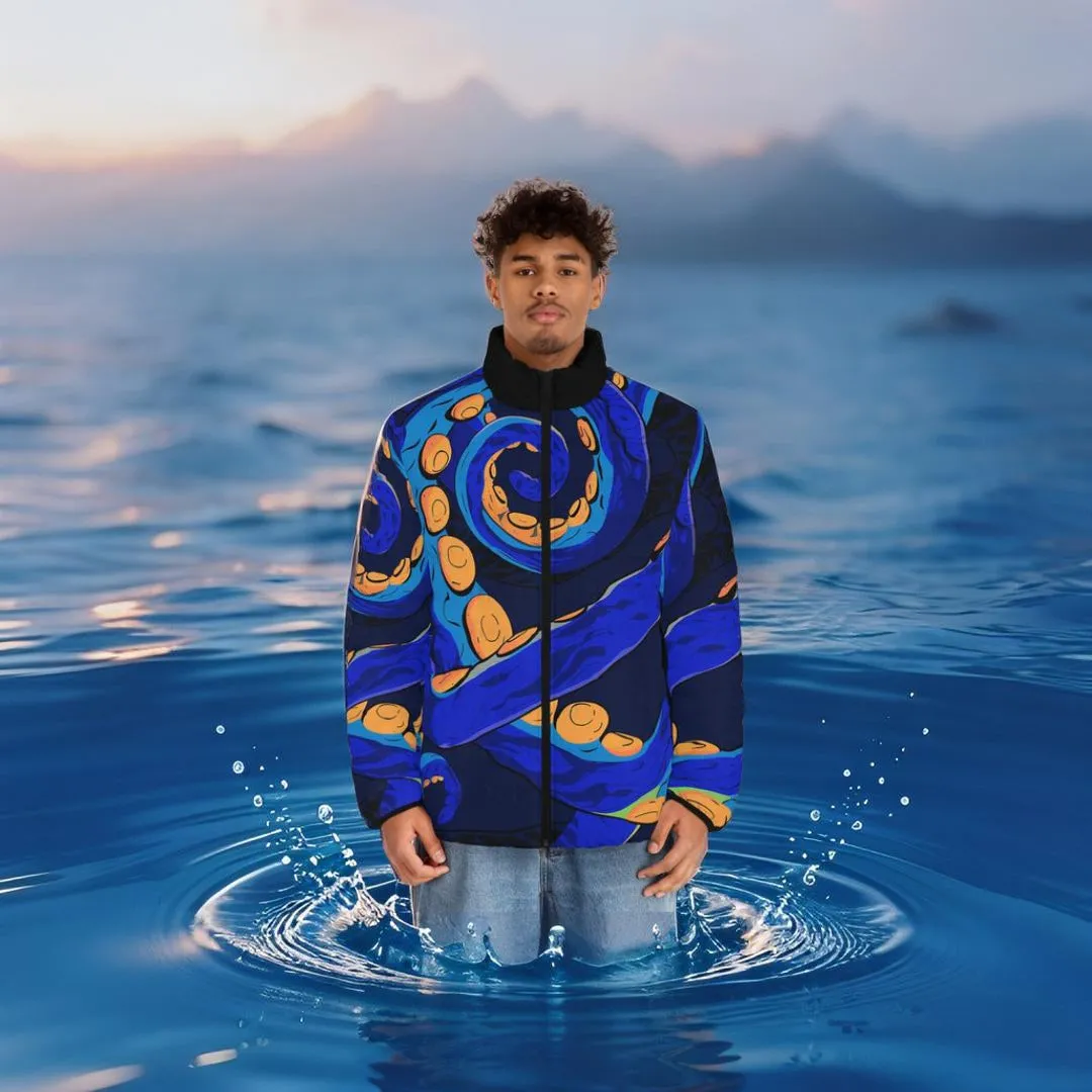 Men's Puffer Jacket - Octopus Delight
