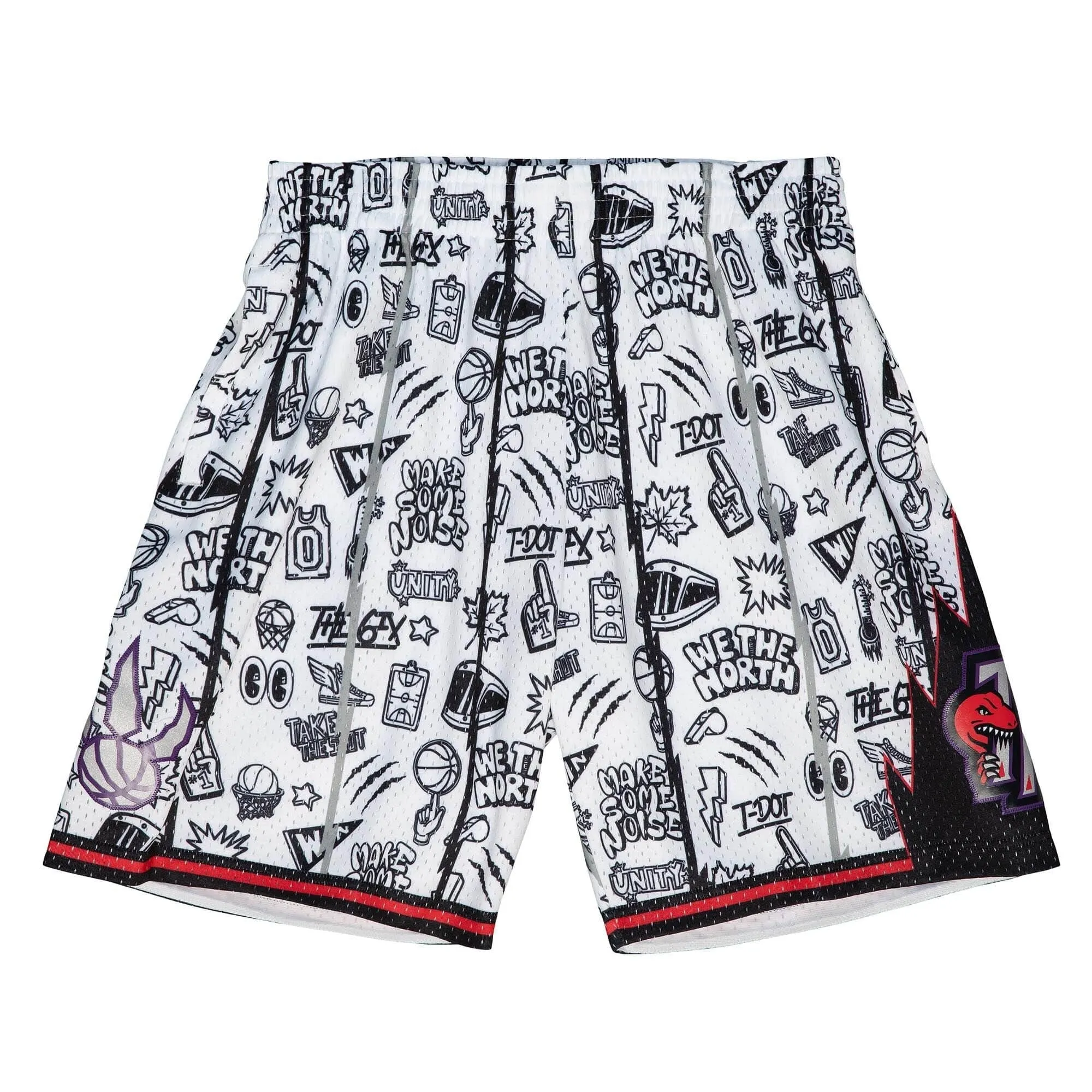 Mitchell & Ness Men NBA Toronto Raptors Doodle Swingman Short White PFSW1267TRA98PW