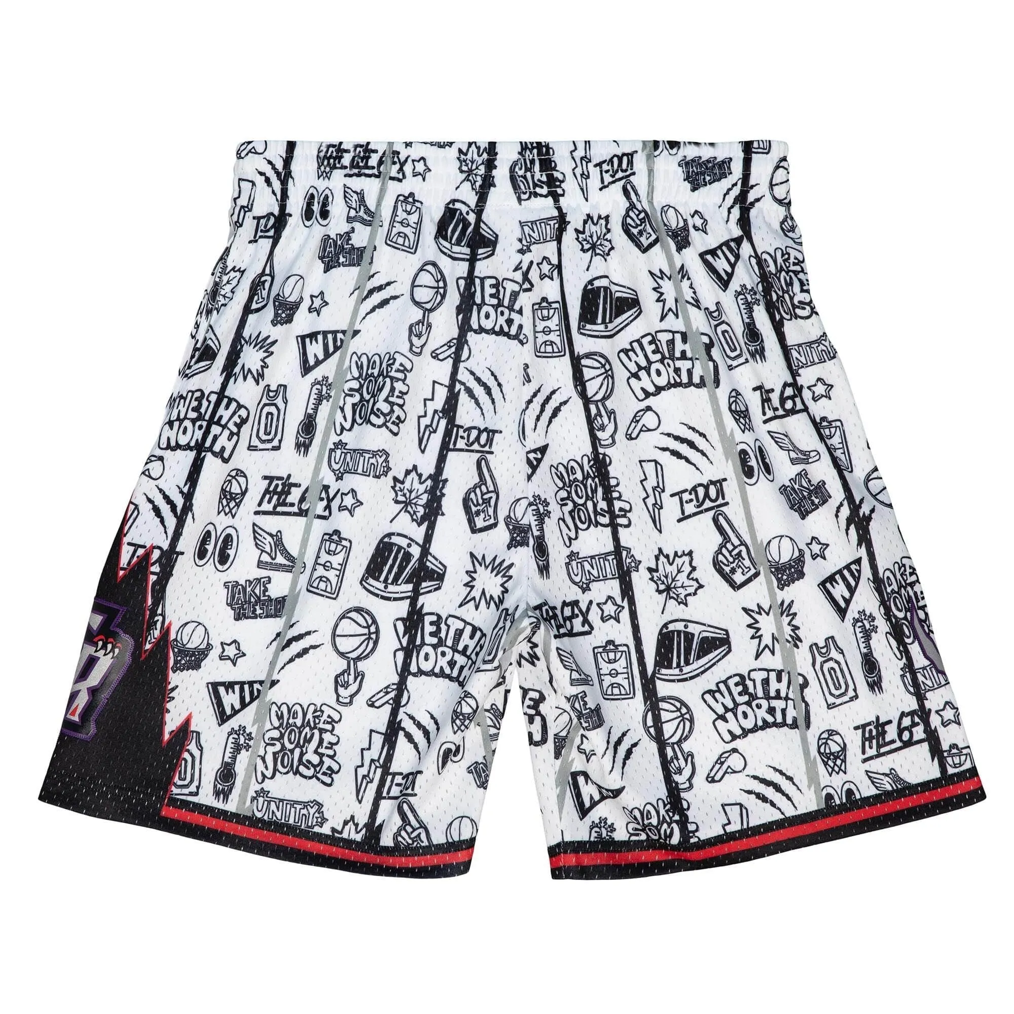 Mitchell & Ness Men NBA Toronto Raptors Doodle Swingman Short White PFSW1267TRA98PW
