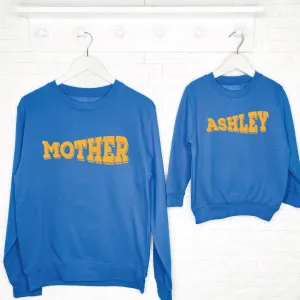 Mother And Child Sweatshirts. Personalised And Stamped