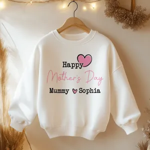 Mother's Day Pink Girl Personalised Toddler & Kids Sweatshirt