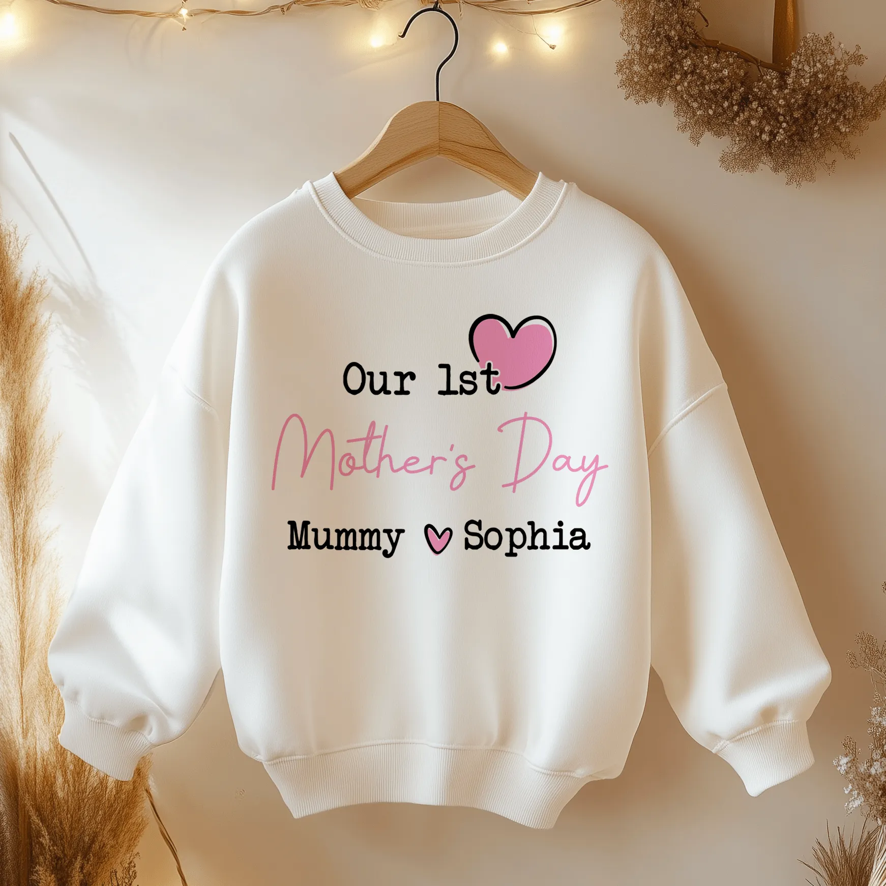 Mother's Day Pink Girl Personalised Toddler & Kids Sweatshirt