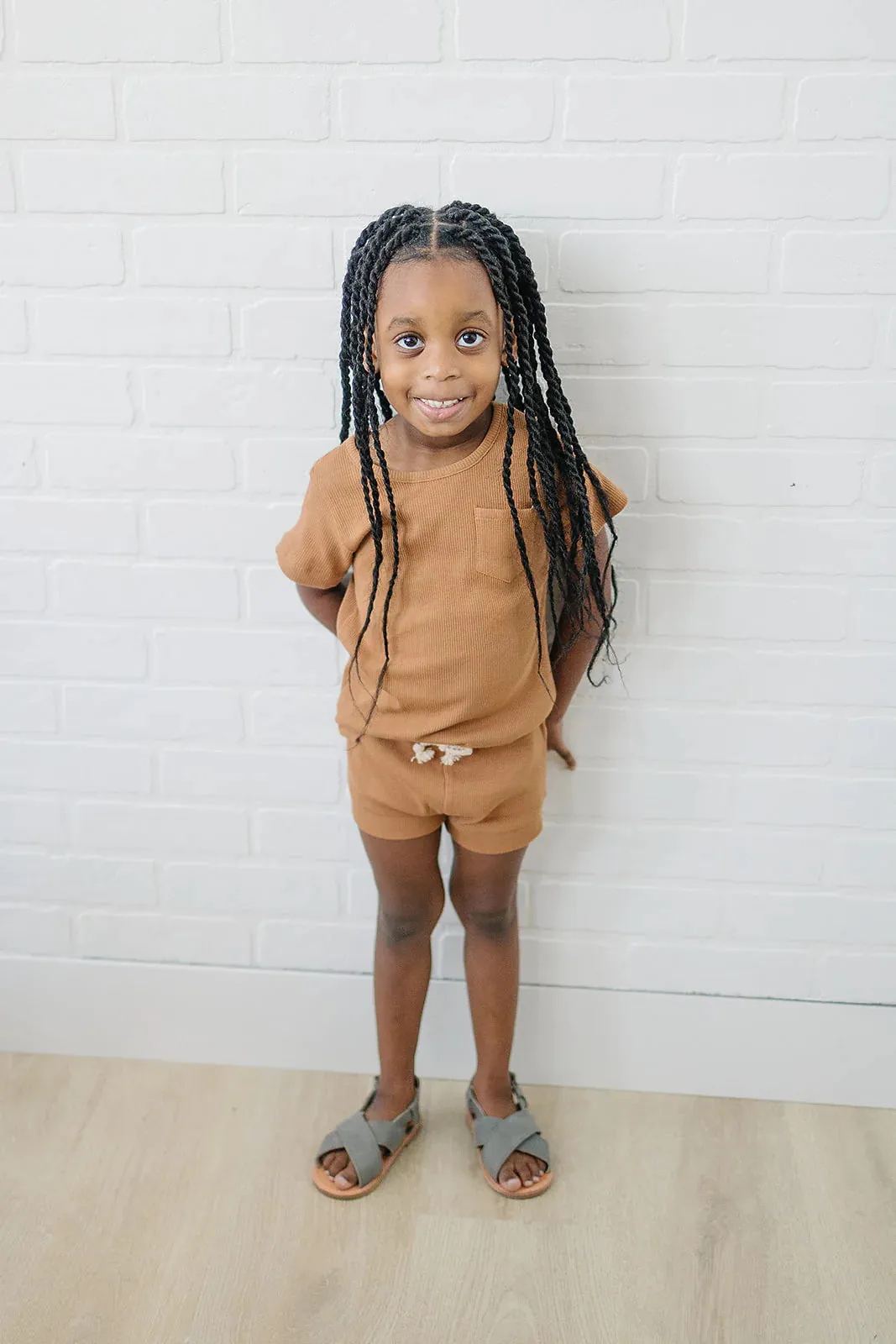 Mustard Organic Cotton Ribbed Short Set