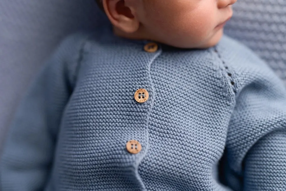 Newborn Knit Cardi & Footed Leggings Set - Blue