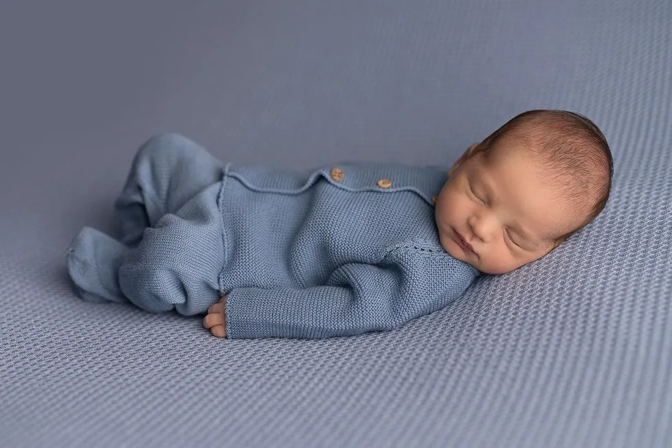 Newborn Knit Cardi & Footed Leggings Set - Blue