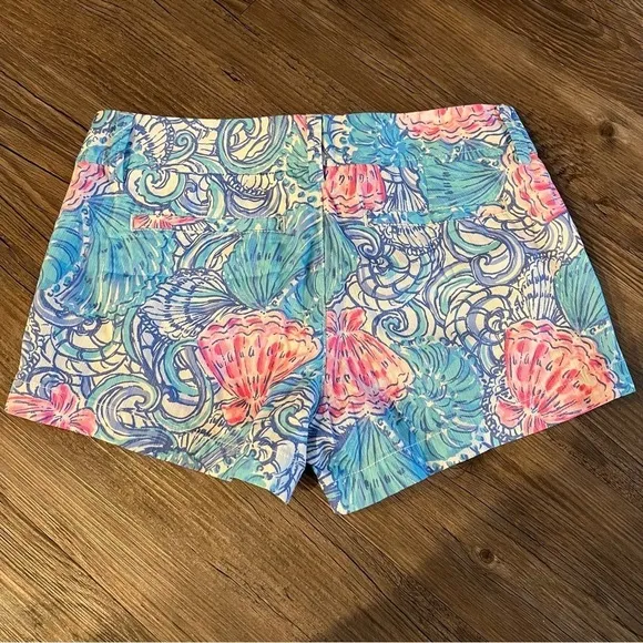 NWT Lilly Pulitzer 3&quot; Walsh Short In Blue Haven Raising Shell Shorts Size 4